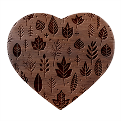 Autumn Leaves Fall Pattern Design Decor Nature Season Beauty Foliage Decoration Background Texture Heart Wood Jewelry Box by Maspions