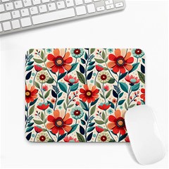 Flowers Flora Floral Background Pattern Nature Seamless Bloom Background Wallpaper Spring Small Mousepad