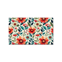 Flowers Flora Floral Background Pattern Nature Seamless Bloom Background Wallpaper Spring Sticker (rectangular)