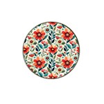 Flowers Flora Floral Background Pattern Nature Seamless Bloom Background Wallpaper Spring Hat Clip Ball Marker (4 pack) Front