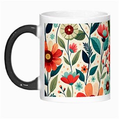 Flowers Flora Floral Background Pattern Nature Seamless Bloom Background Wallpaper Spring Morph Mug