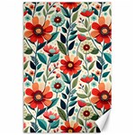 Flowers Flora Floral Background Pattern Nature Seamless Bloom Background Wallpaper Spring Canvas 24  x 36  23.35 x34.74  Canvas - 1