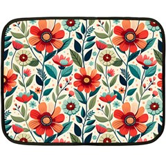 Flowers Flora Floral Background Pattern Nature Seamless Bloom Background Wallpaper Spring Two Sides Fleece Blanket (mini)