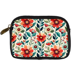 Flowers Flora Floral Background Pattern Nature Seamless Bloom Background Wallpaper Spring Digital Camera Leather Case