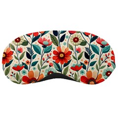 Flowers Flora Floral Background Pattern Nature Seamless Bloom Background Wallpaper Spring Sleep Mask