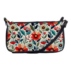 Flowers Flora Floral Background Pattern Nature Seamless Bloom Background Wallpaper Spring Shoulder Clutch Bag