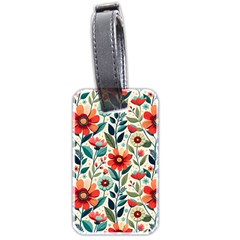 Flowers Flora Floral Background Pattern Nature Seamless Bloom Background Wallpaper Spring Luggage Tag (two Sides)