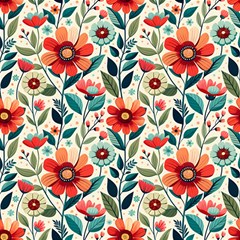 Flowers Flora Floral Background Pattern Nature Seamless Bloom Background Wallpaper Spring Play Mat (rectangle) by Maspions