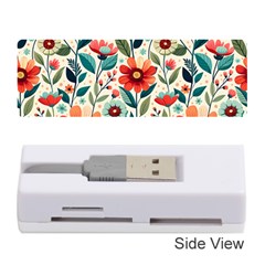 Flowers Flora Floral Background Pattern Nature Seamless Bloom Background Wallpaper Spring Memory Card Reader (stick)