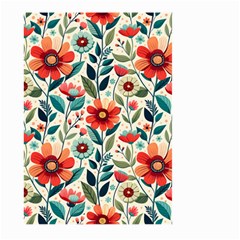 Flowers Flora Floral Background Pattern Nature Seamless Bloom Background Wallpaper Spring Large Garden Flag (two Sides) by Maspions