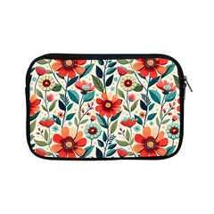 Flowers Flora Floral Background Pattern Nature Seamless Bloom Background Wallpaper Spring Apple Ipad Mini Zipper Cases