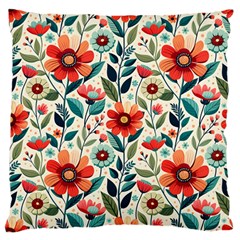 Flowers Flora Floral Background Pattern Nature Seamless Bloom Background Wallpaper Spring Standard Premium Plush Fleece Cushion Case (one Side)