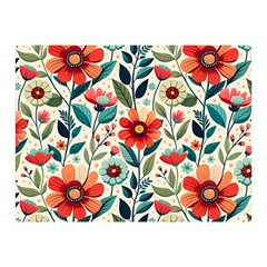 Flowers Flora Floral Background Pattern Nature Seamless Bloom Background Wallpaper Spring Two Sides Premium Plush Fleece Blanket (mini)