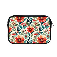 Flowers Flora Floral Background Pattern Nature Seamless Bloom Background Wallpaper Spring Apple Macbook Pro 13  Zipper Case