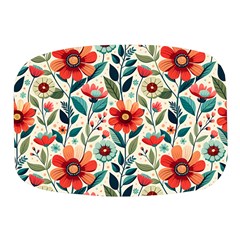 Flowers Flora Floral Background Pattern Nature Seamless Bloom Background Wallpaper Spring Mini Square Pill Box by Maspions