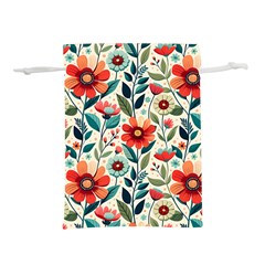 Flowers Flora Floral Background Pattern Nature Seamless Bloom Background Wallpaper Spring Lightweight Drawstring Pouch (s)