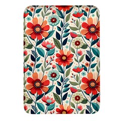 Flowers Flora Floral Background Pattern Nature Seamless Bloom Background Wallpaper Spring Rectangular Glass Fridge Magnet (4 Pack) by Maspions