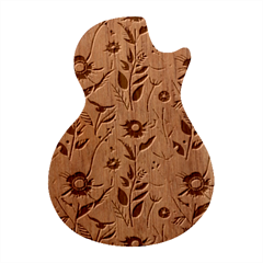 Flowers Flora Floral Background Pattern Nature Seamless Bloom Background Wallpaper Spring Guitar Shape Wood Guitar Pick Holder Case And Picks Set by Maspions