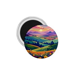 Field Valley Nature Meadows Flowers Dawn Landscape 1 75  Magnets