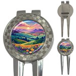 Field Valley Nature Meadows Flowers Dawn Landscape 3-in-1 Golf Divots Front