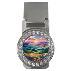 Field Valley Nature Meadows Flowers Dawn Landscape Money Clips (cz) 