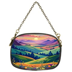 Field Valley Nature Meadows Flowers Dawn Landscape Chain Purse (one Side) by Maspions