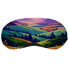 Field Valley Nature Meadows Flowers Dawn Landscape Sleep Mask