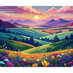 Field Valley Nature Meadows Flowers Dawn Landscape Deluxe Canvas 14  x 11  (Stretched) 14  x 11  x 1.5  Stretched Canvas