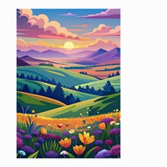 Field Valley Nature Meadows Flowers Dawn Landscape Small Garden Flag (two Sides) by Maspions