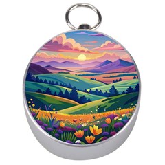 Field Valley Nature Meadows Flowers Dawn Landscape Silver Compasses