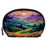 Field Valley Nature Meadows Flowers Dawn Landscape Accessory Pouch (Large) Front