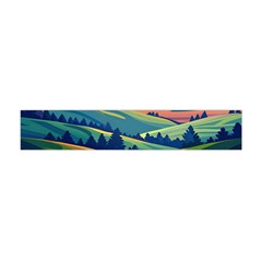 Field Valley Nature Meadows Flowers Dawn Landscape Premium Plush Fleece Scarf (mini) by Maspions