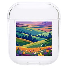 Field Valley Nature Meadows Flowers Dawn Landscape Hard Pc Airpods 1/2 Case by Maspions