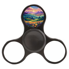 Field Valley Nature Meadows Flowers Dawn Landscape Finger Spinner by Maspions