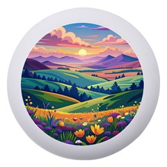 Field Valley Nature Meadows Flowers Dawn Landscape Dento Box With Mirror by Maspions