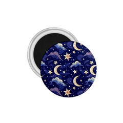 Night Moon Seamless Background Stars Sky Clouds Texture Pattern 1 75  Magnets