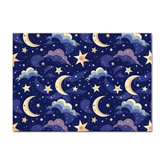 Night Moon Seamless Background Stars Sky Clouds Texture Pattern Sticker A4 (100 Pack)