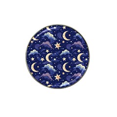 Night Moon Seamless Background Stars Sky Clouds Texture Pattern Hat Clip Ball Marker