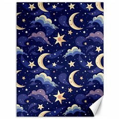 Night Moon Seamless Background Stars Sky Clouds Texture Pattern Canvas 36  X 48 