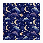 Night Moon Seamless Background Stars Sky Clouds Texture Pattern Medium Glasses Cloth Front