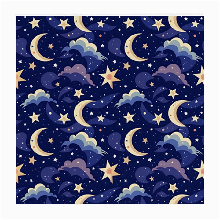 Night Moon Seamless Background Stars Sky Clouds Texture Pattern Medium Glasses Cloth