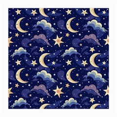 Night Moon Seamless Background Stars Sky Clouds Texture Pattern Medium Glasses Cloth (2 Sides)