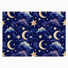 Night Moon Seamless Background Stars Sky Clouds Texture Pattern Large Glasses Cloth by Maspions