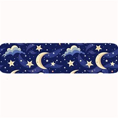 Night Moon Seamless Background Stars Sky Clouds Texture Pattern Large Bar Mat