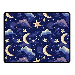 Night Moon Seamless Background Stars Sky Clouds Texture Pattern Fleece Blanket (small)