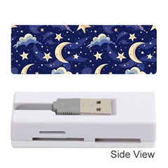 Night Moon Seamless Background Stars Sky Clouds Texture Pattern Memory Card Reader (stick)