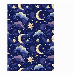 Night Moon Seamless Background Stars Sky Clouds Texture Pattern Small Garden Flag (two Sides)