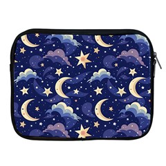 Night Moon Seamless Background Stars Sky Clouds Texture Pattern Apple Ipad 2/3/4 Zipper Cases