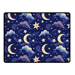 Night Moon Seamless Background Stars Sky Clouds Texture Pattern Two Sides Fleece Blanket (small)