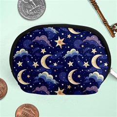 Night Moon Seamless Background Stars Sky Clouds Texture Pattern Accessory Pouch (medium) by Maspions